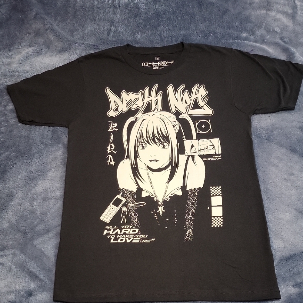 Black Graphic T-Shirt with Anime Design